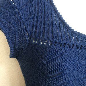 NWT LAUREN RALPH LAUREN Blue Crochet Fit and Flare Dress Slip Liner $119